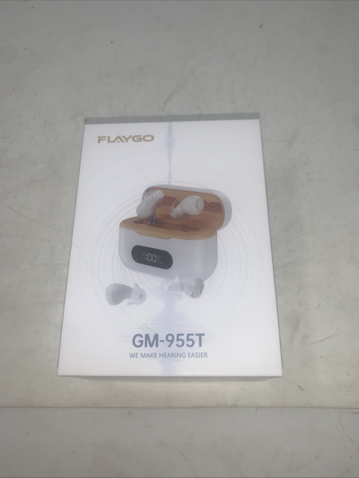 Flaygo GM-955T Hearing Aid Kit for Adults White Orange MPN GM-955T Model