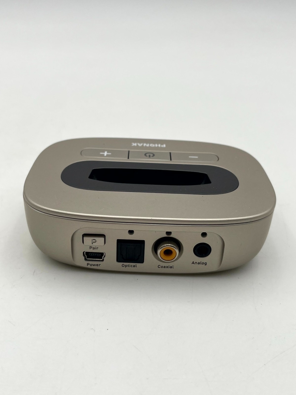 Phonak TVLink II Base Station Gold with Power Adapter Coaxial Cable Analog 3.5mm