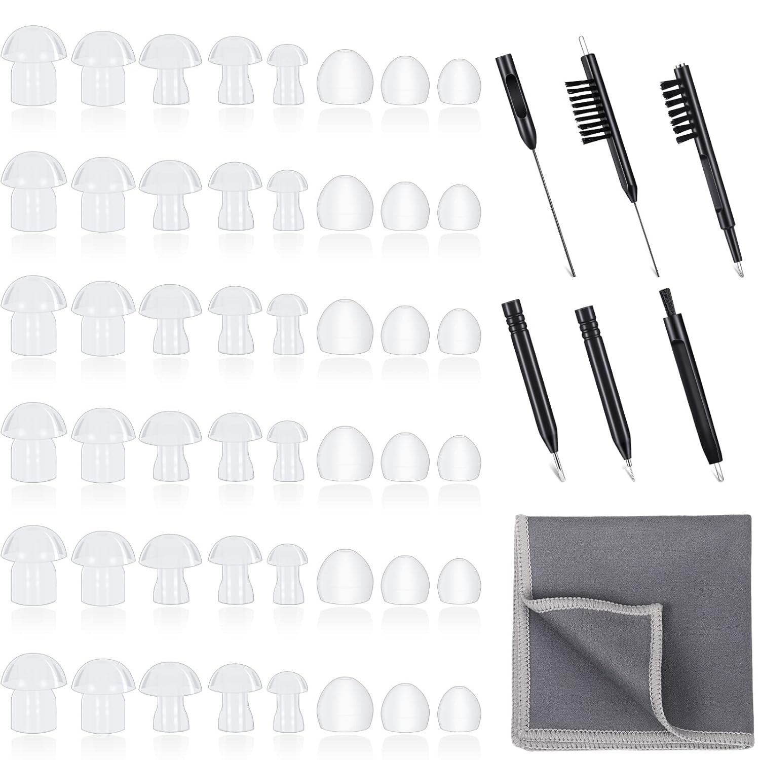 48-pc Hearing Aid Domes + Cleaning Accessories