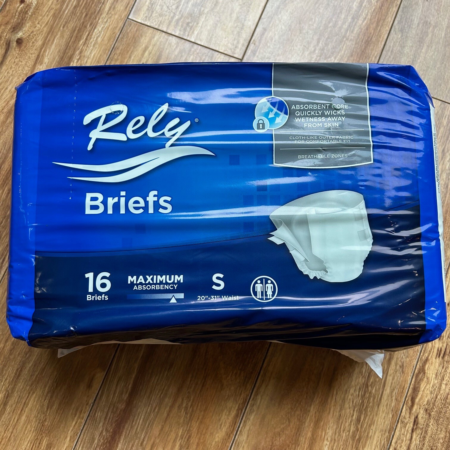 Rely Briefs Maximum Absorbency size small (20″-31″ waist) 16 pack