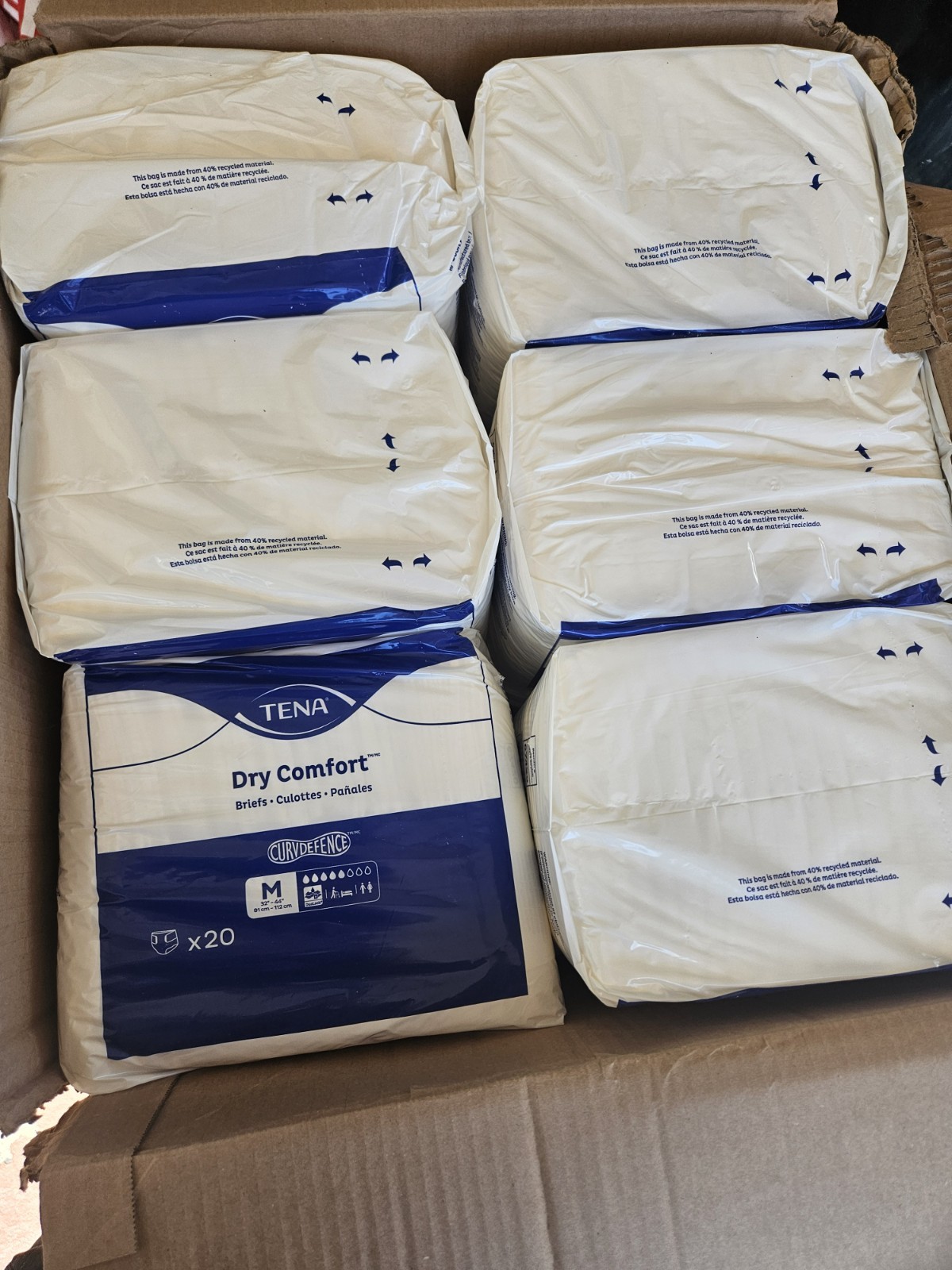 Tena Dry Comfort Adult Protective Underwear White Size M 32″ to 44″ 12pk(140Pcs)