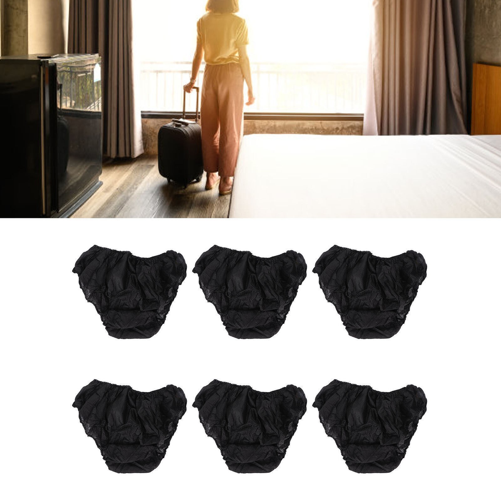 50pcs Disposable Underwear Black One Size Fits Most Portable Travel Underwear
