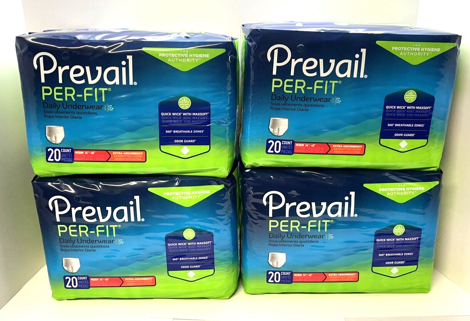 Prevail PF-512, Disposable Underwear 80 Ct Medium, Per-Fit, Heavy Absorbency