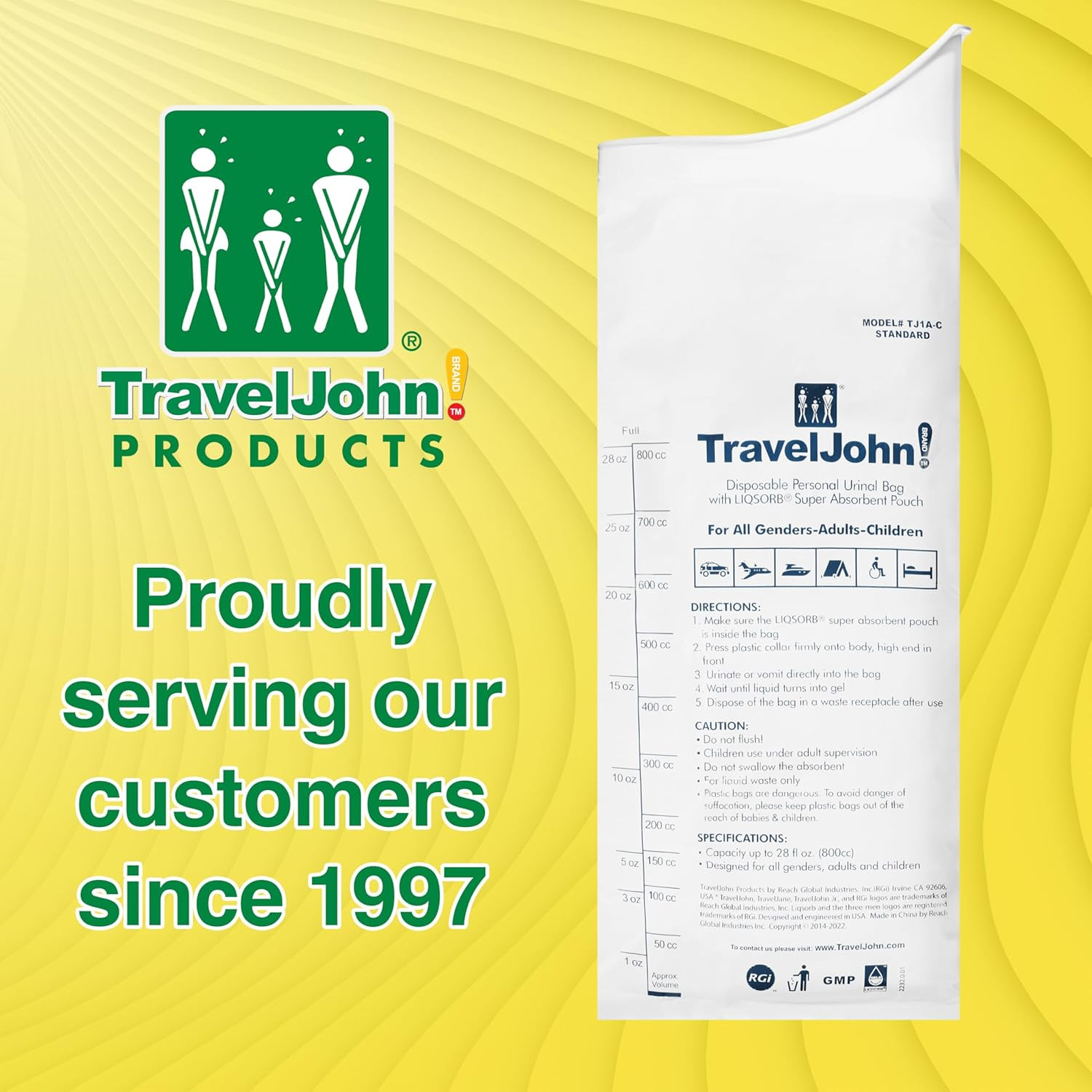 Disposable Urinal Bags – Road Trip Essentials for Men, Women & Kids – Odorless L