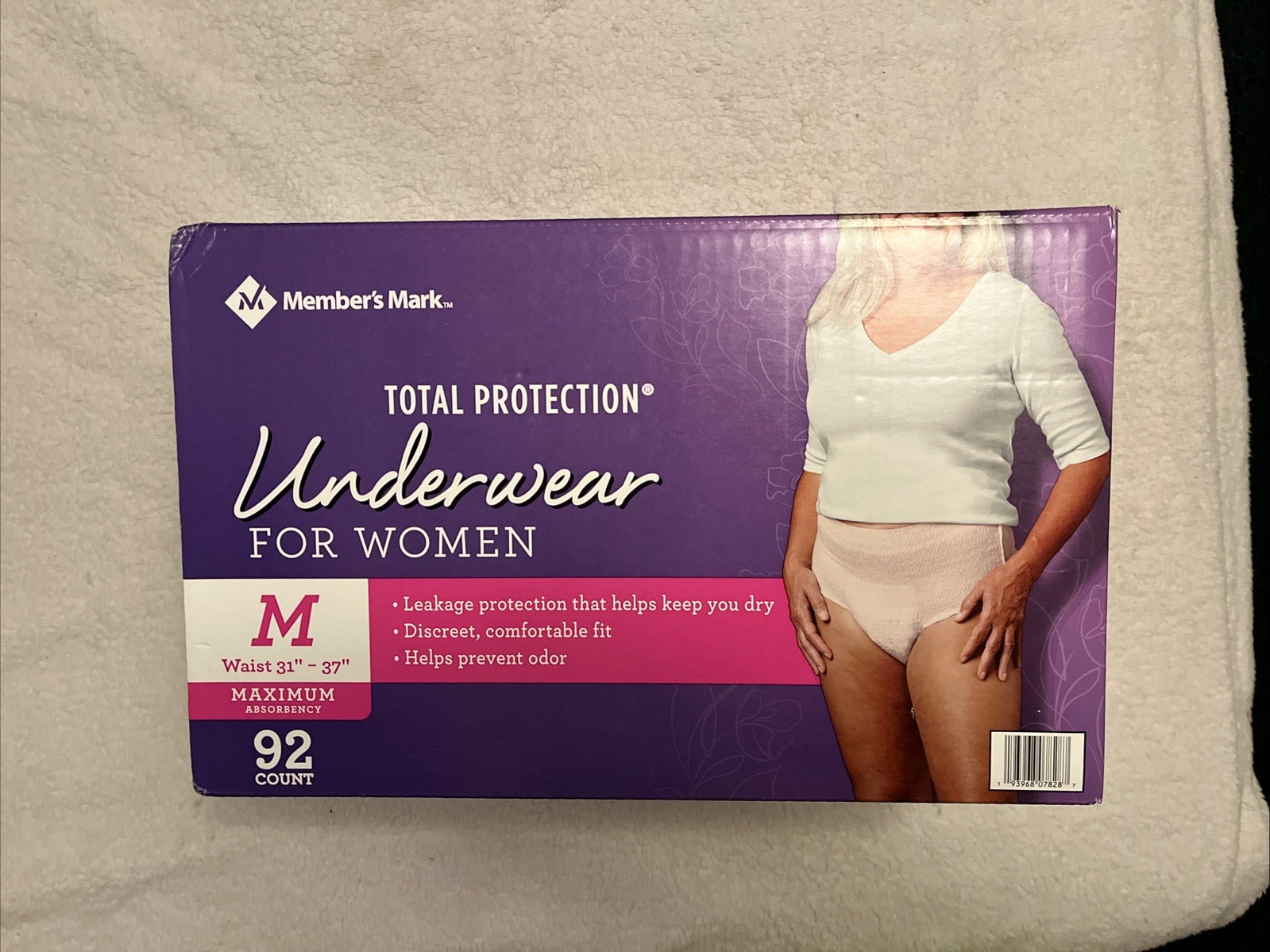 Members Mark Total Protection Underwear for Women, Medium (92 Count) Sealed Box