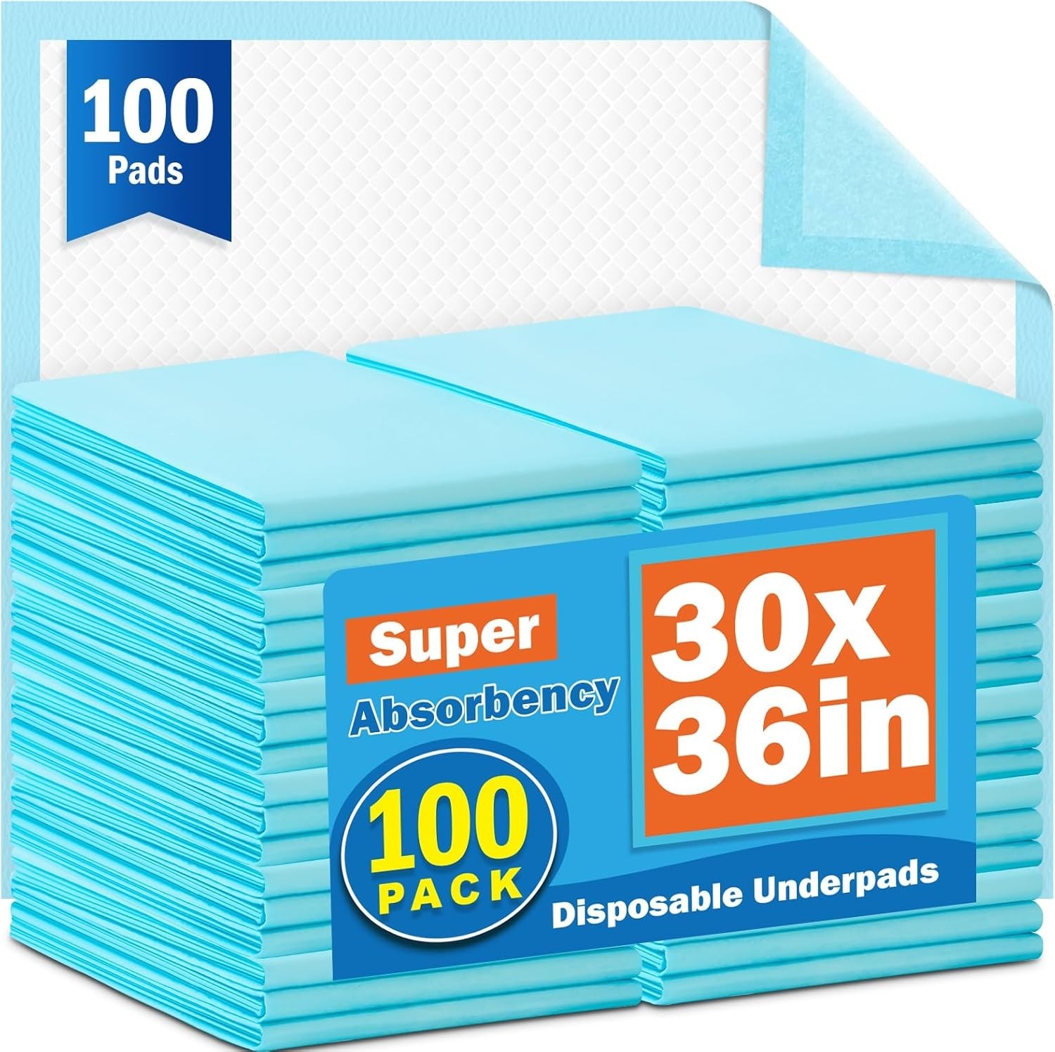 VISRIE 30×36″ Disposable Bed Pads 100Pcs Adult Incontinence Underpads