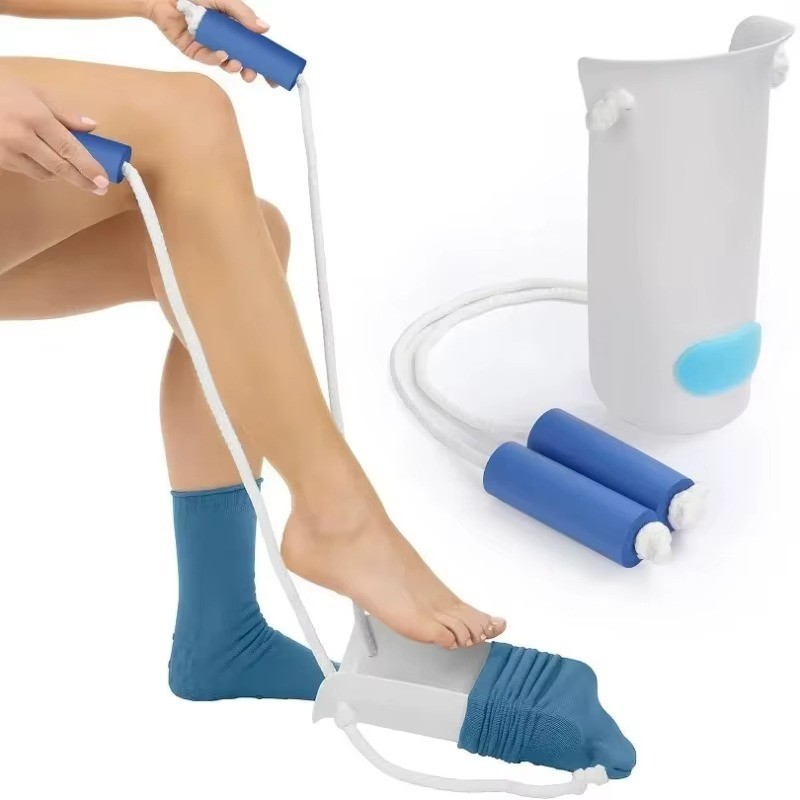 No bending Sock Aid Easy On and Off Stocking Slider Donner Pulling Assist Device