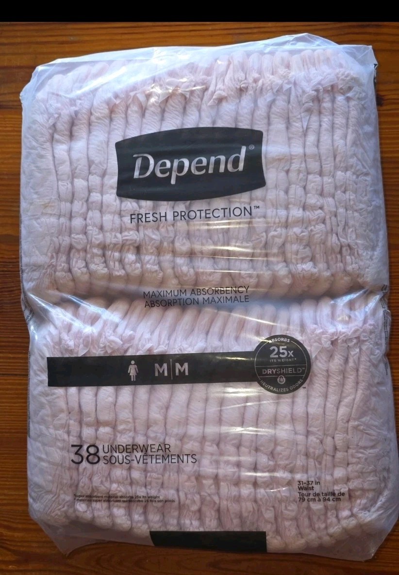 Depend Fresh Protection Adult Incontinence Underwear for Women 38 Count Medium