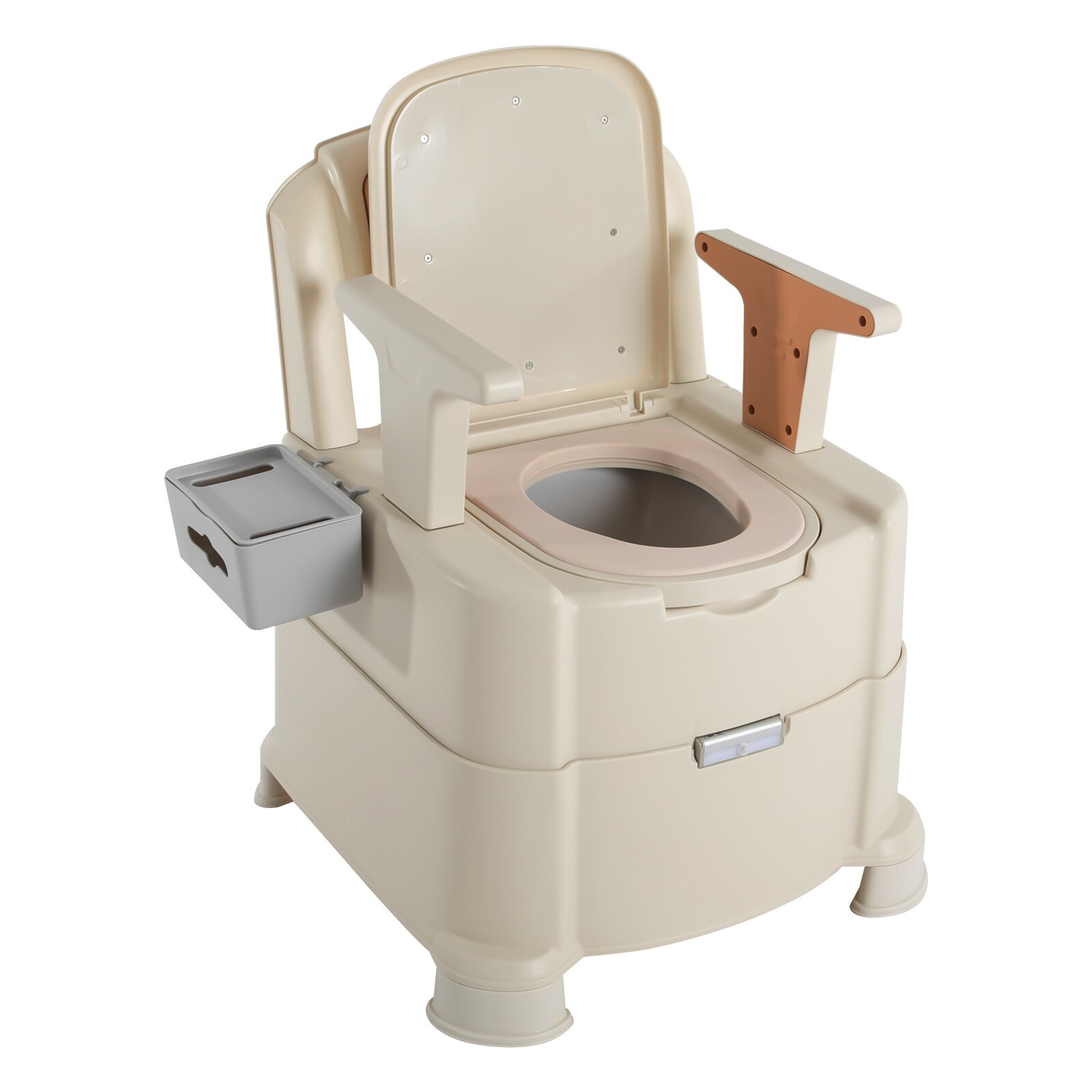For The Elderly and The Sick TPE Home Portable Toilet with Sensor Night Light