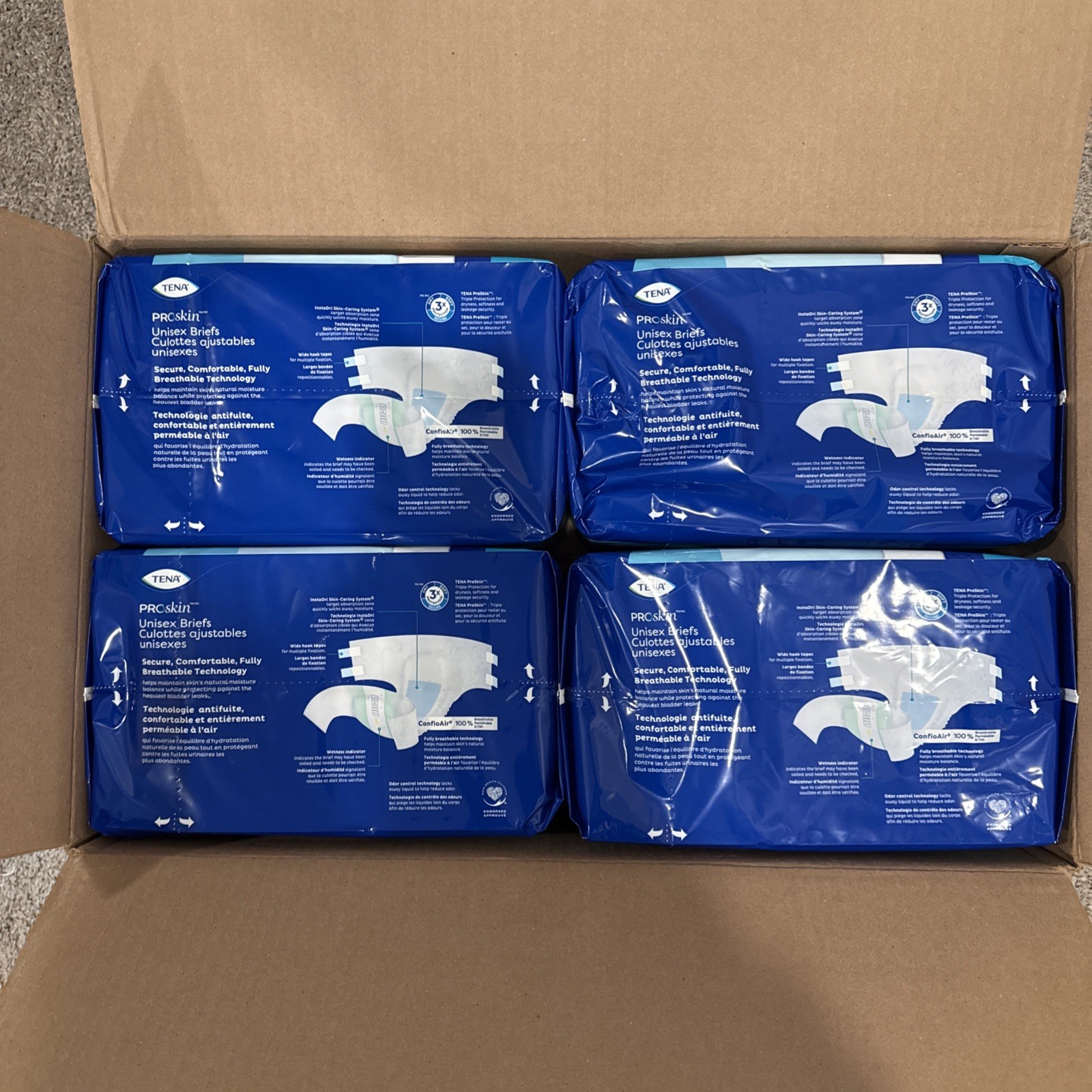 TENA ProSkin Unisex Adult Diapers with Tabs, Super Absorbency, Medium -56 CT