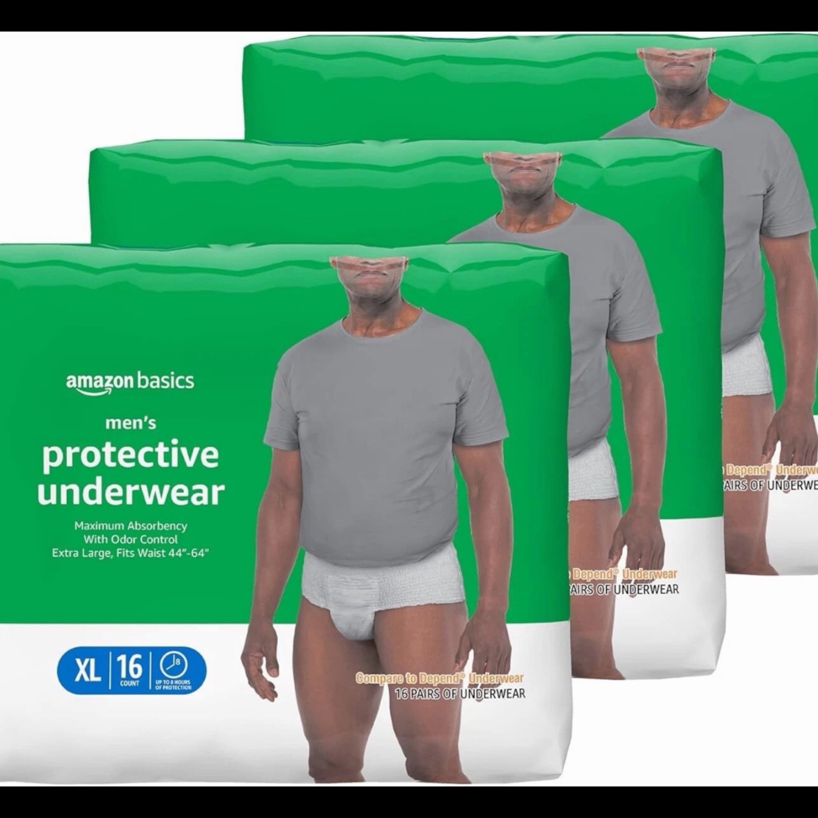 Amazon Basics Incontinence Underwear Men, Max Absorbency, Extra Large XL 48 ct