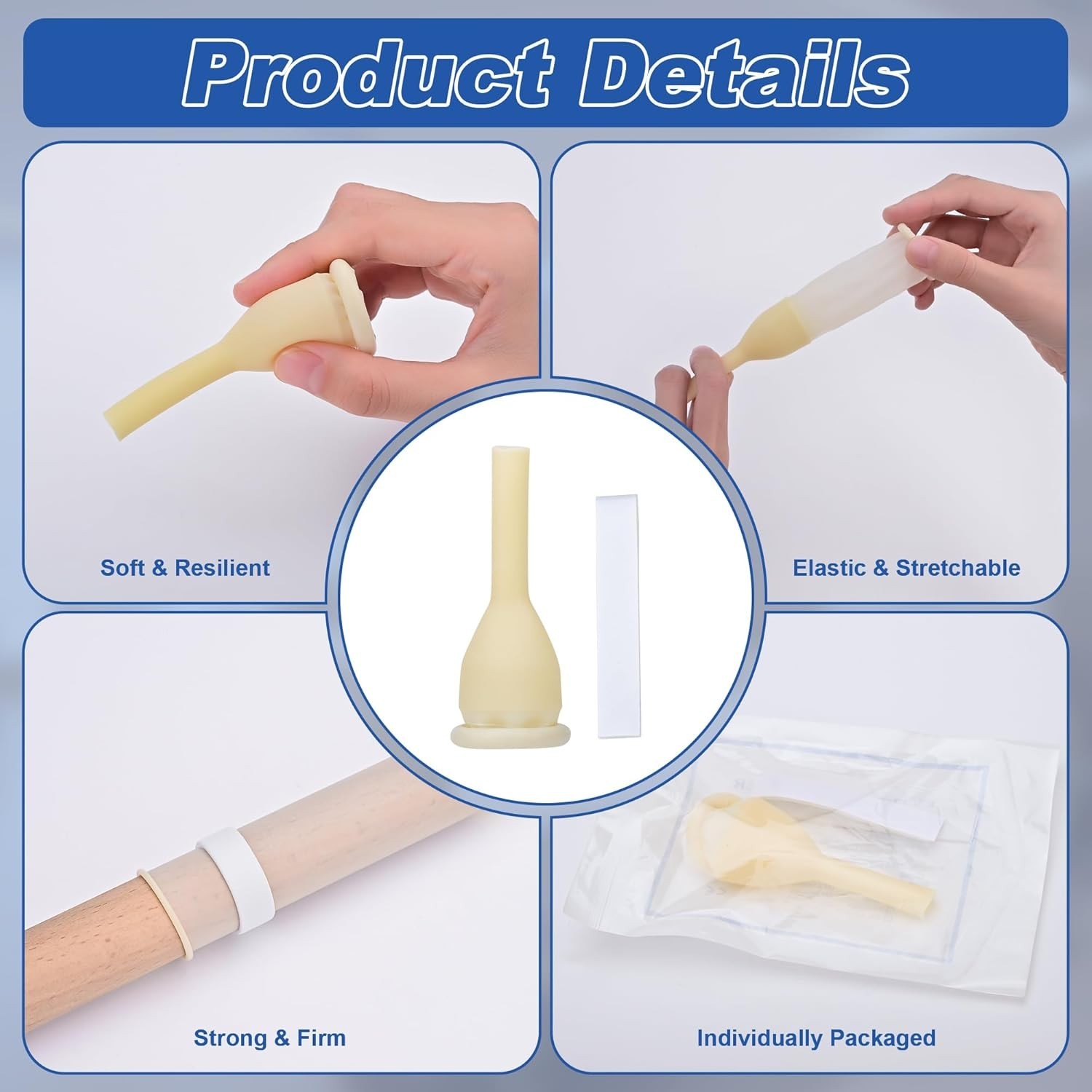 20PCS 30mm Latex Condom Catheters for Men, External Condom Catheter for Incont
