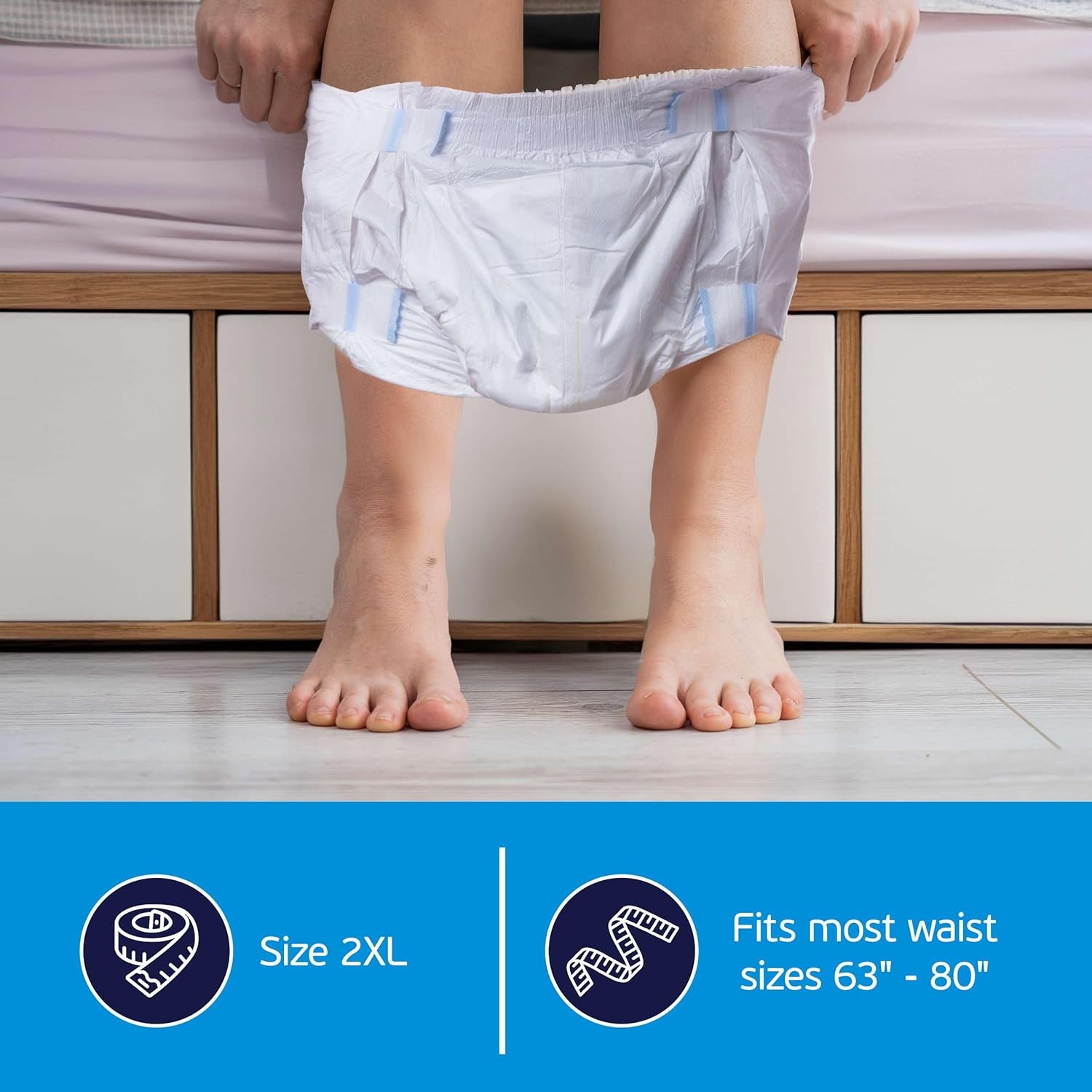 2XL Adult Diapers for Women and Men – 12 Bariatric Disposable Briefs with Tabs a