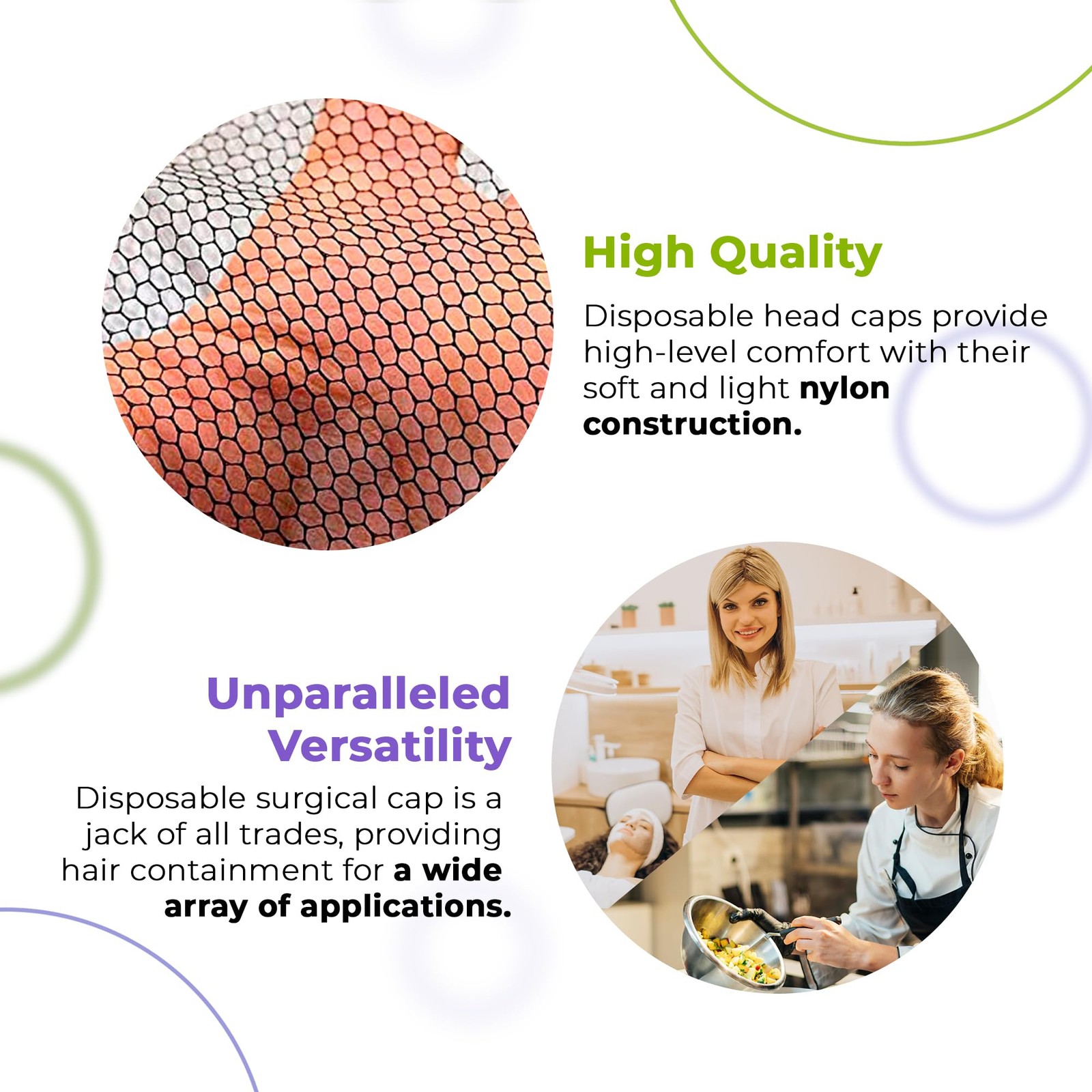 AMZ Medical Supply Brown Disposable Hair Net 18 Inch. Pack of 100 Nylon Kitchen
