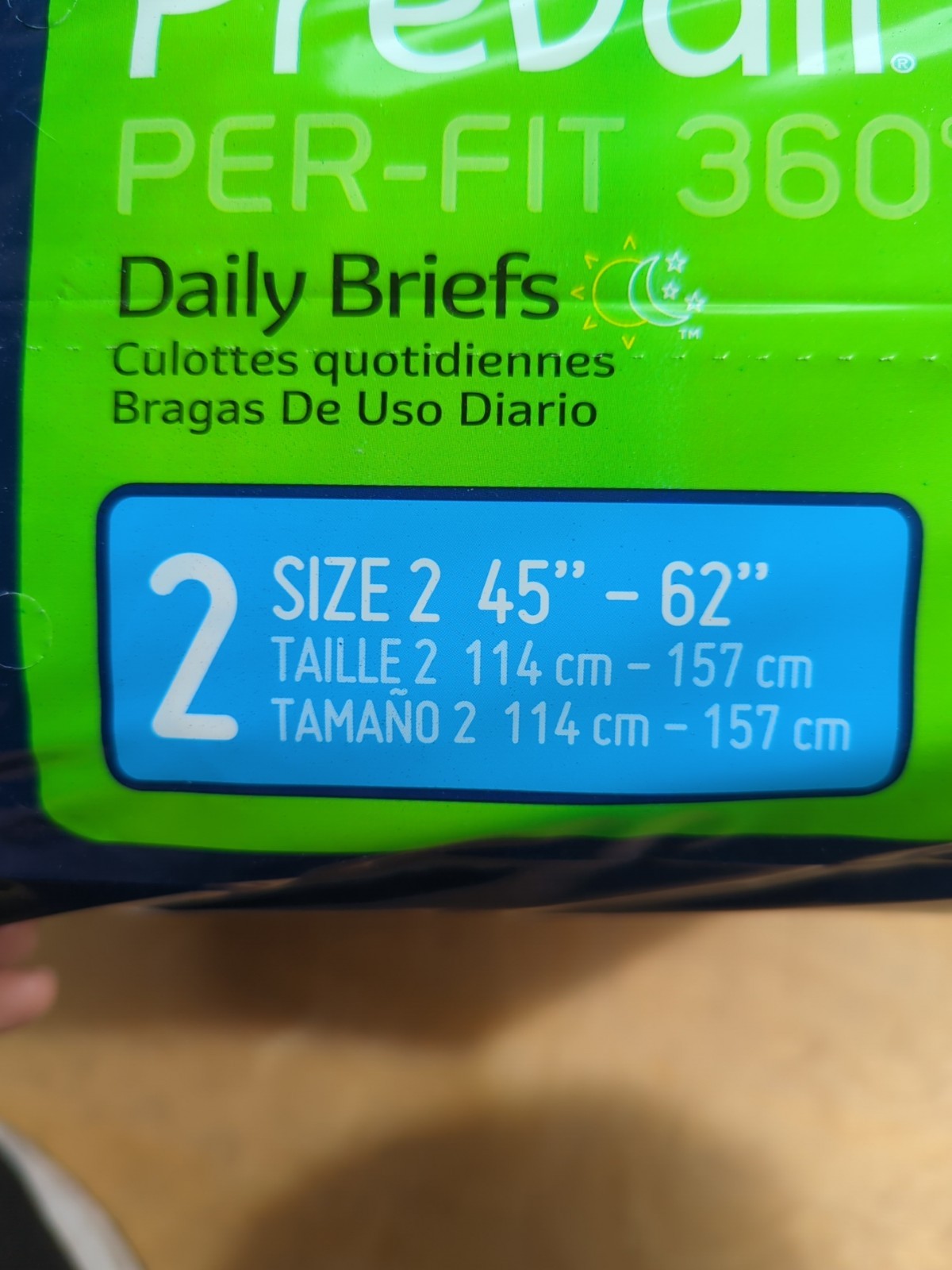 Prevail Per-Fit 360 Daily Brief Size 2, 45″-62″ – 18 Count, Max Plus Absorbency