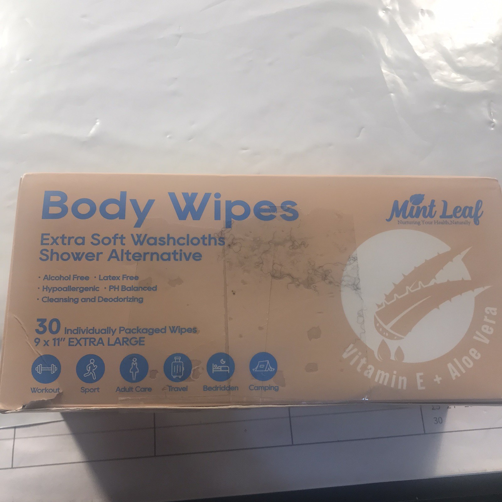 XL Deodorizing Body Wipes with Vitamin E Aloe Scent 9×11 | 30 Individually Packs