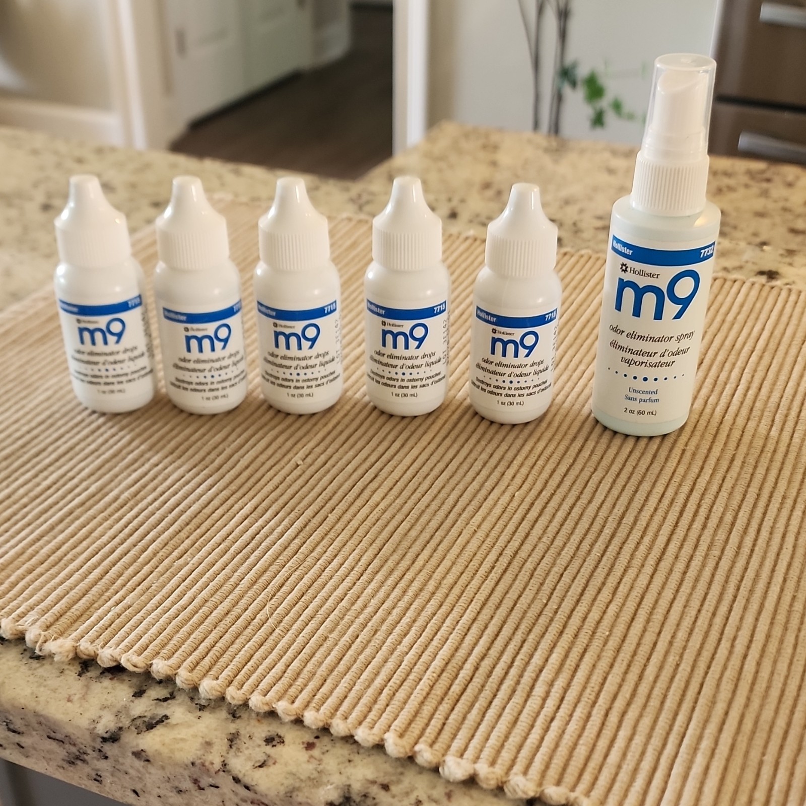 Hollister m9 Odor Eliminator Drops & Spray Unscented 1 oz 2 oz for Ostomy Care