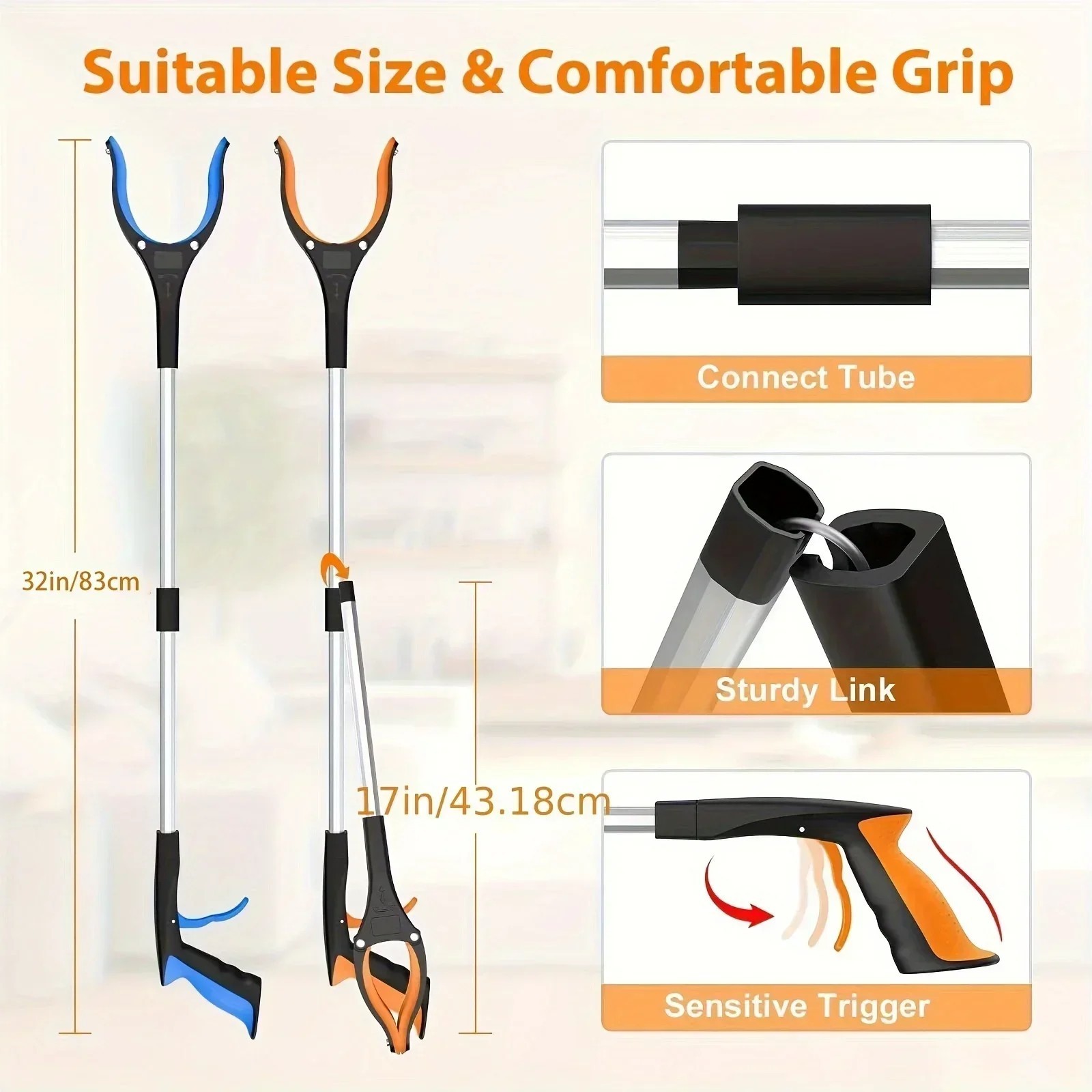 Industrial Grabber Tool Heavy Duty Pick Up Stick Hand Grip Reach Trash Picker US