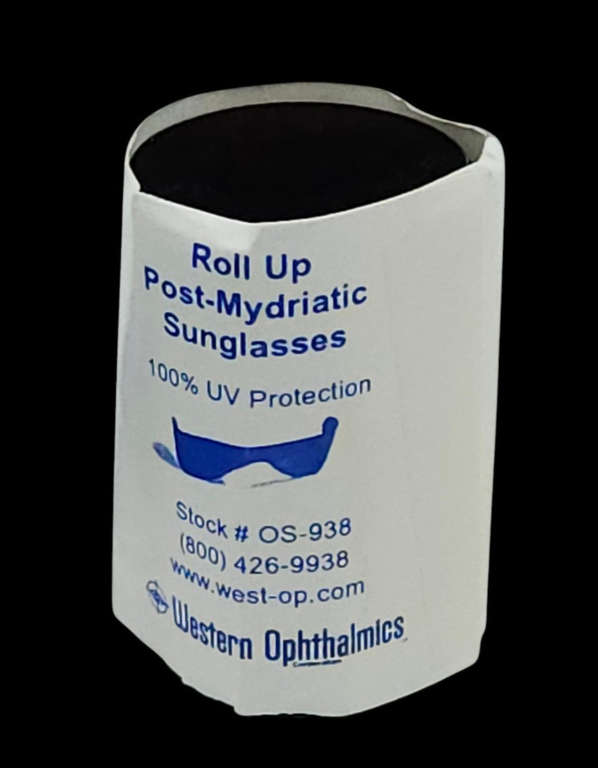 Post Mydriatic Disposable Roll-up Sunglasses Eye Protection Koozie Flag Star Lot