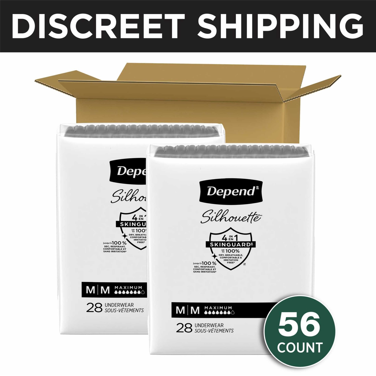 Depend Silhouette Women’s Incontinence & Postpartum Bladder Leak Underwear, M