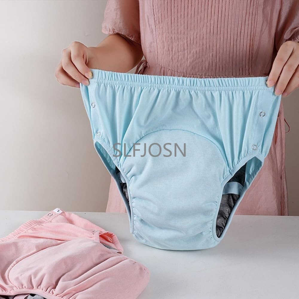 Women’s Leakproof Care Briefs Reusable Incontinence Underwear Side Snap Closures