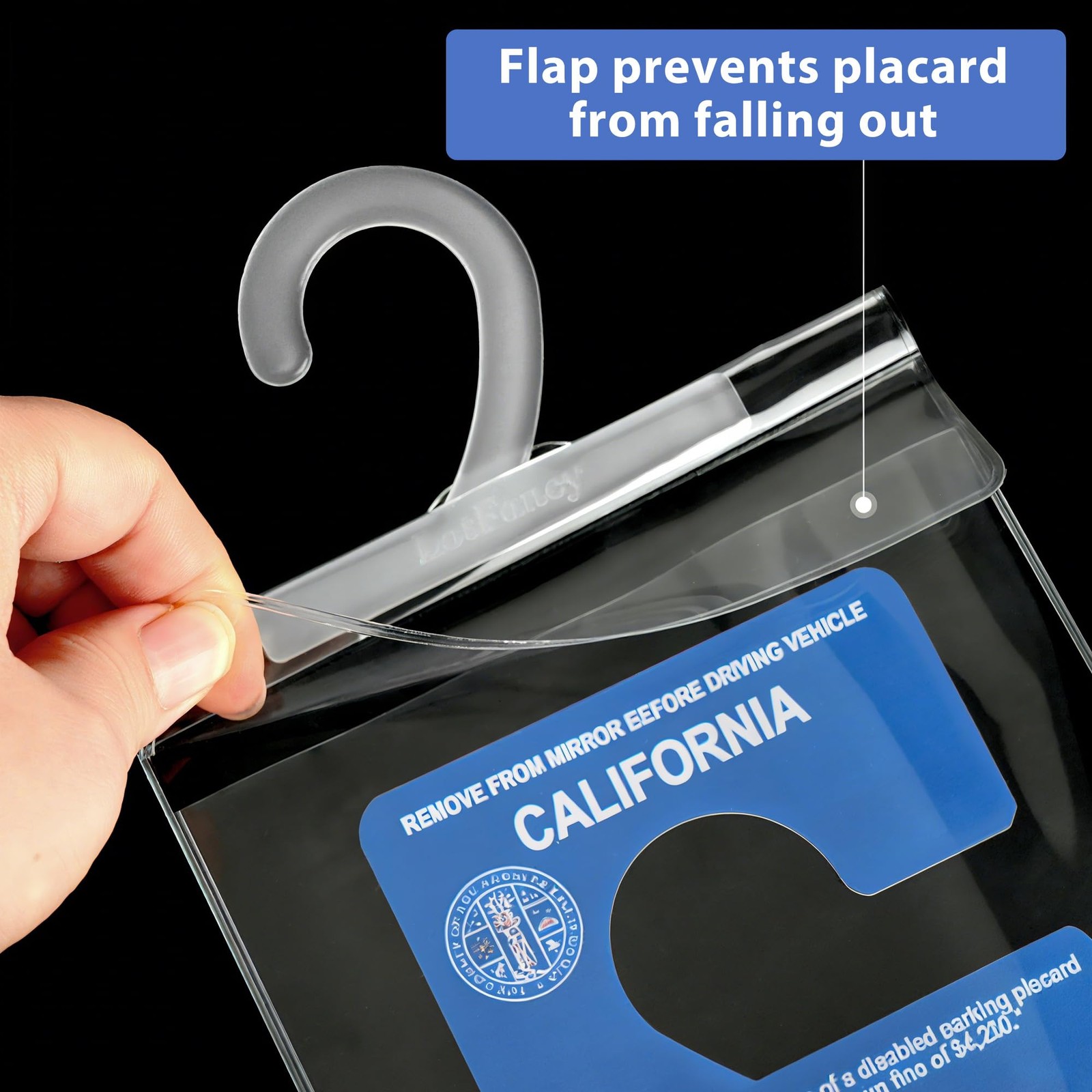 Handicap Placard Holder for Auto, Pack of 3, Disabled Parking Permit Sign Hol…