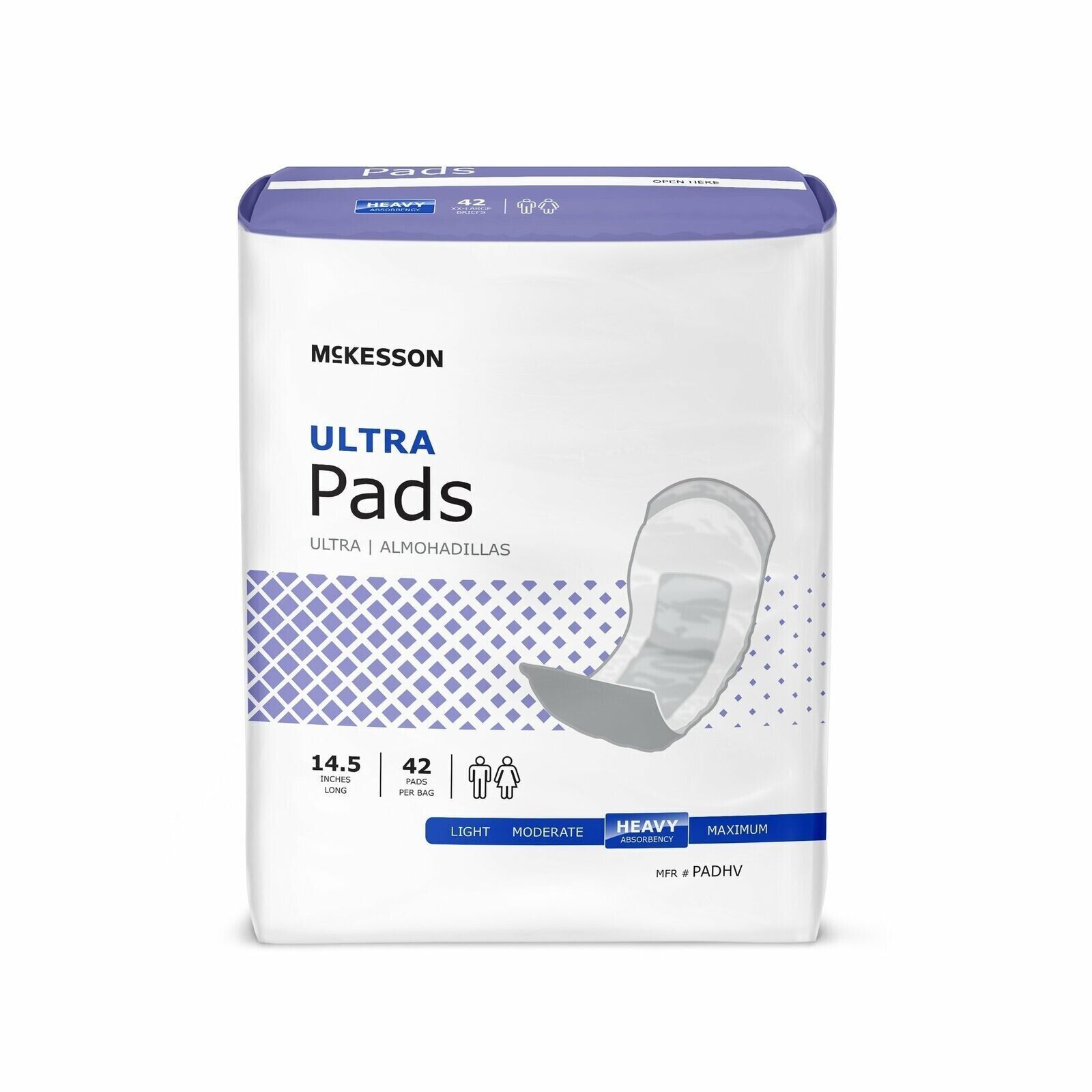MCK-Ultra Unisex Incontinent Pad Contoured 14.5″ L Heavy Absorbency Polymer Core