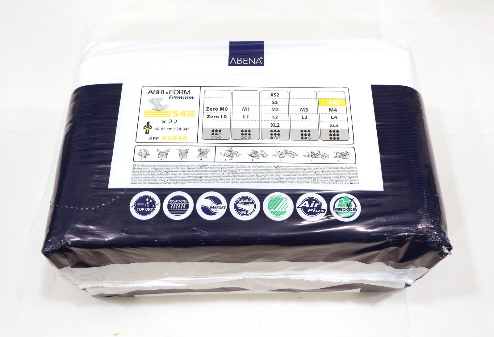 Abena Abri-Form Premium S4 Adult Briefs Small 22ct Bag – Tabbed Diapers 60-85cm