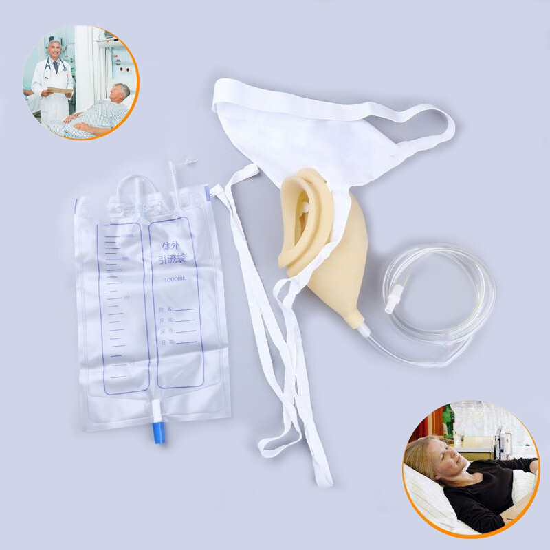 Female/ Incontinence Pee Urine SILICONE Collector With Catheter & Urine Bag