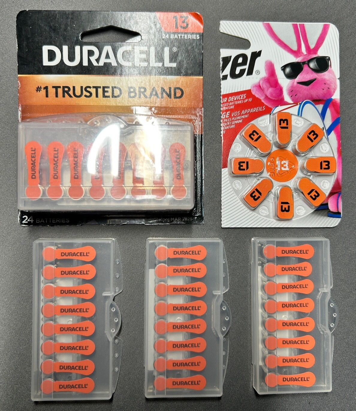 Lot of 55 – Energizer Rayovac Size 13 Hearing Aid Batteries Exp 3/25