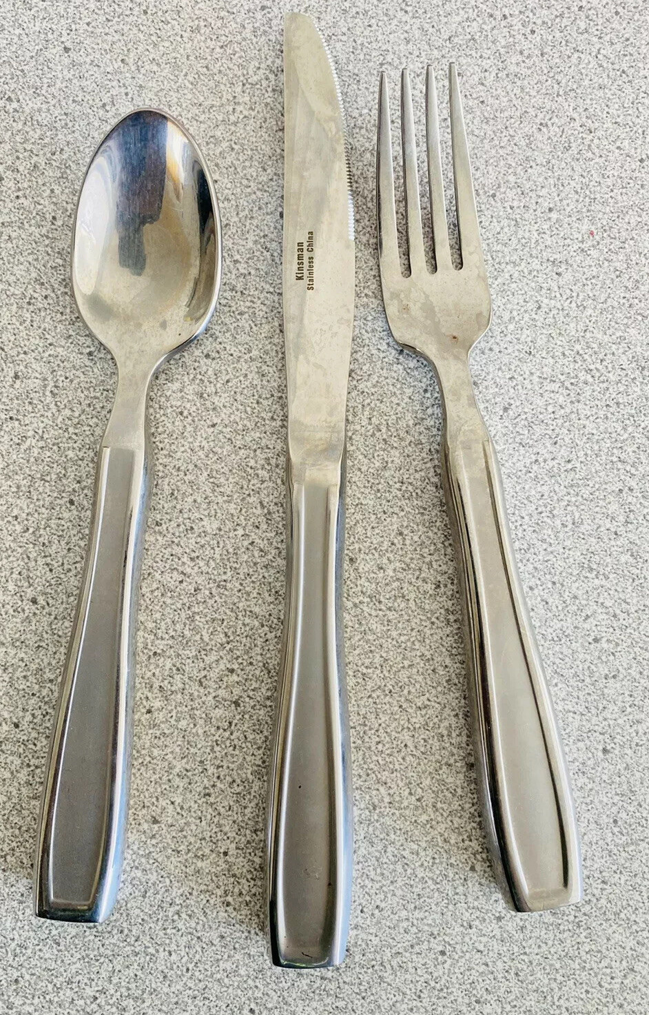 3 pieces Kinsman Weighted Utensils Stainless Steel Spoon Fork Knife