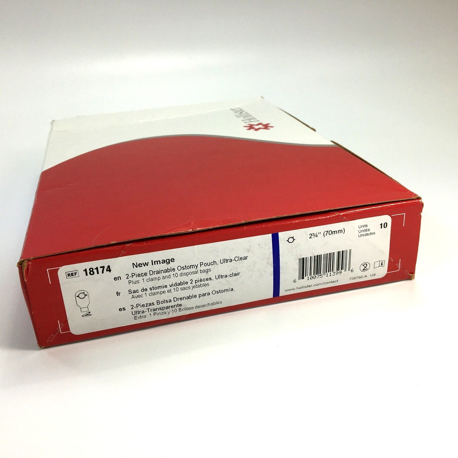 10 Hollister 18174 New Image Drainable 12″L Ostomy Pouch 2¾” Flange Expires 2028