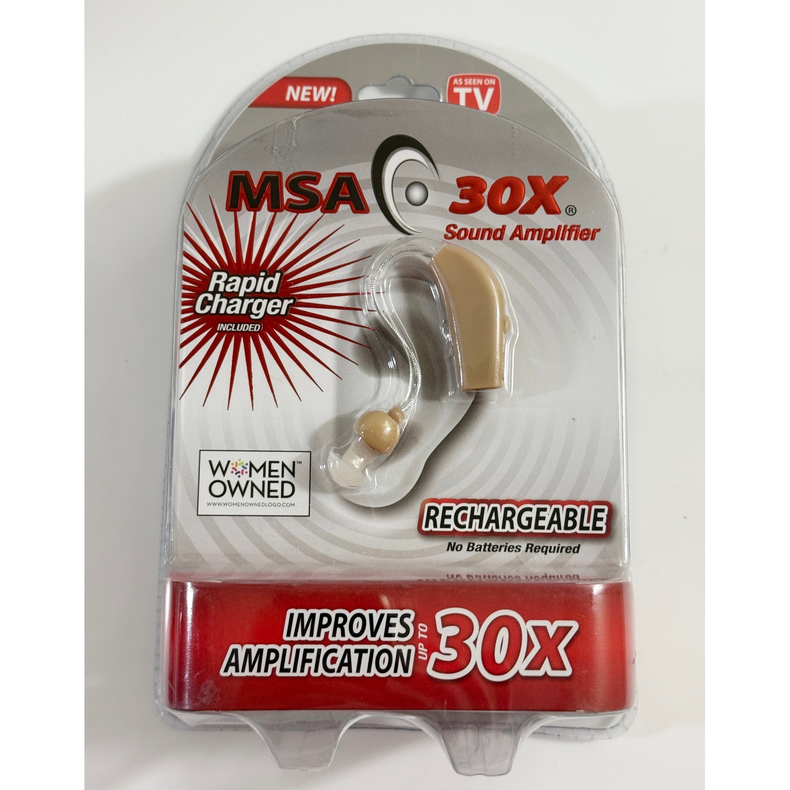 MSA 30X Sound Amplifier Unisex OS Tan Rechargeable As Seen On TV New