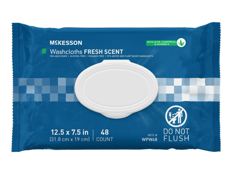 McKesson Personal Cleansing Wipe 7.5 x 12.5″ WPW48 1 Pack 48 Wipes