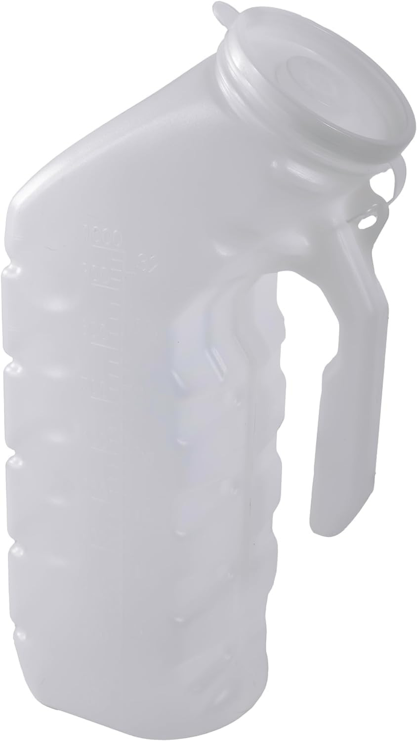 Male Urinal with Cover and Handle Portable Handheld Overnight Pee Bottles for…