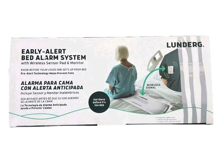 New Lunderg Early-Alert Bed Alarm System Wireless Bed Sensor Pad and Monitor