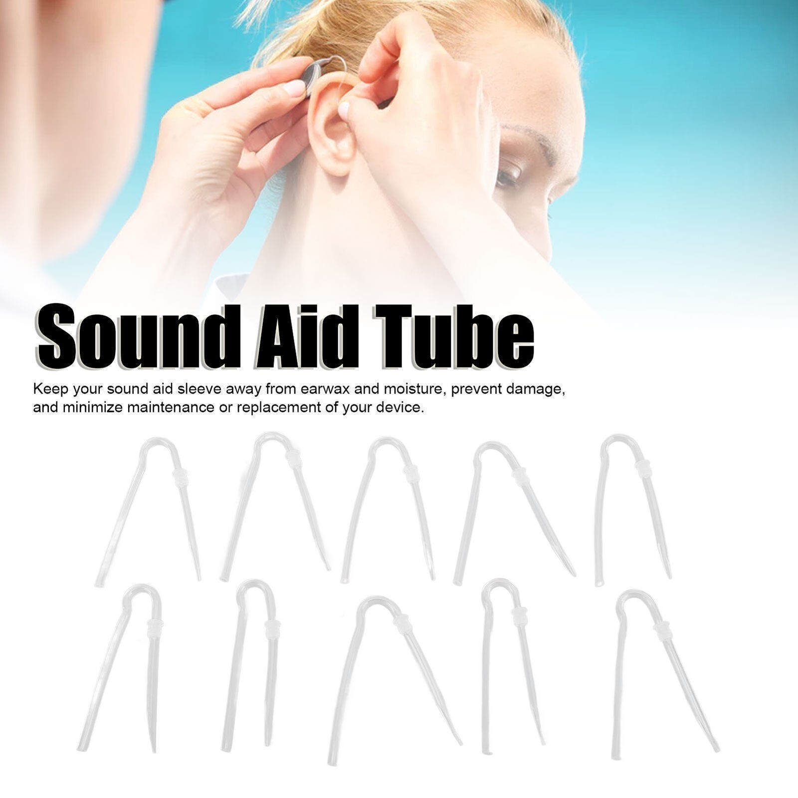 10pcs Sound Aid Tube R Type Prevent Earwax PVC Sound Amplifiers Earmold Tubing