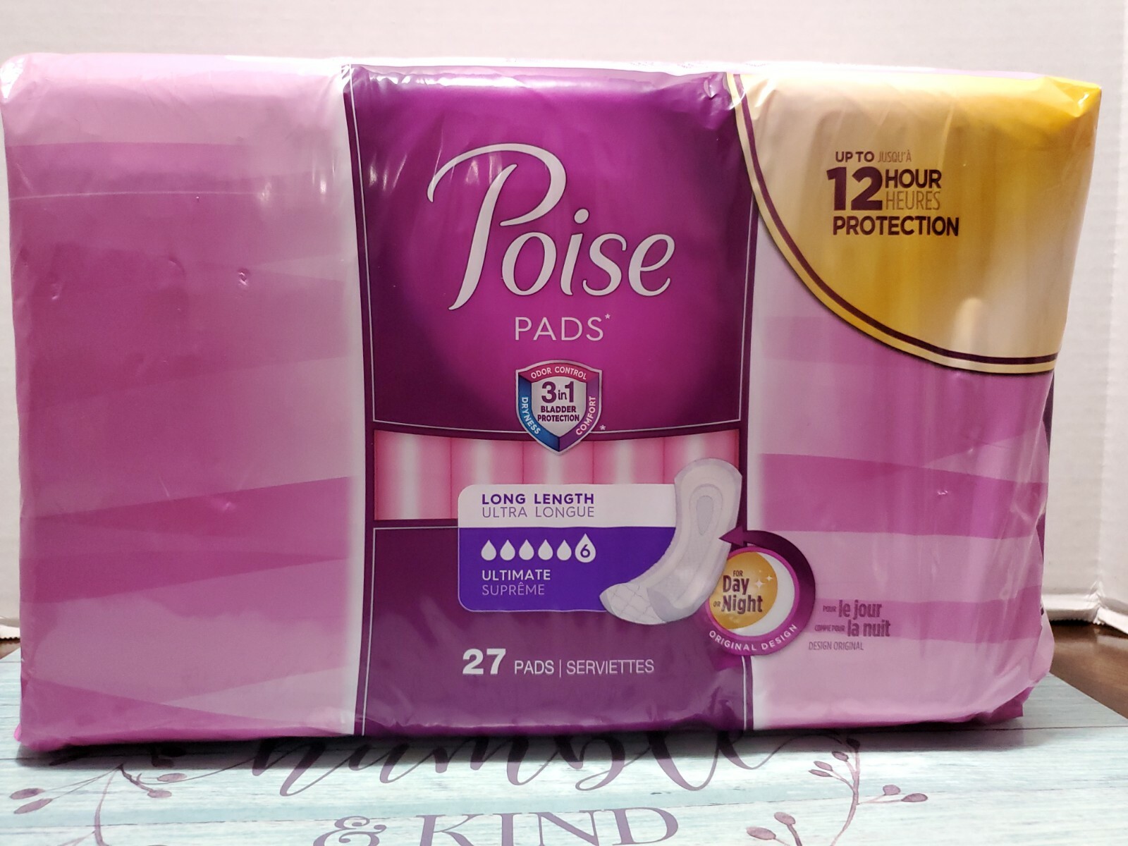 Poise Pads Ultimate 3 In 1 Bladder Protection. Long Length Pad Ultimate 27 Count