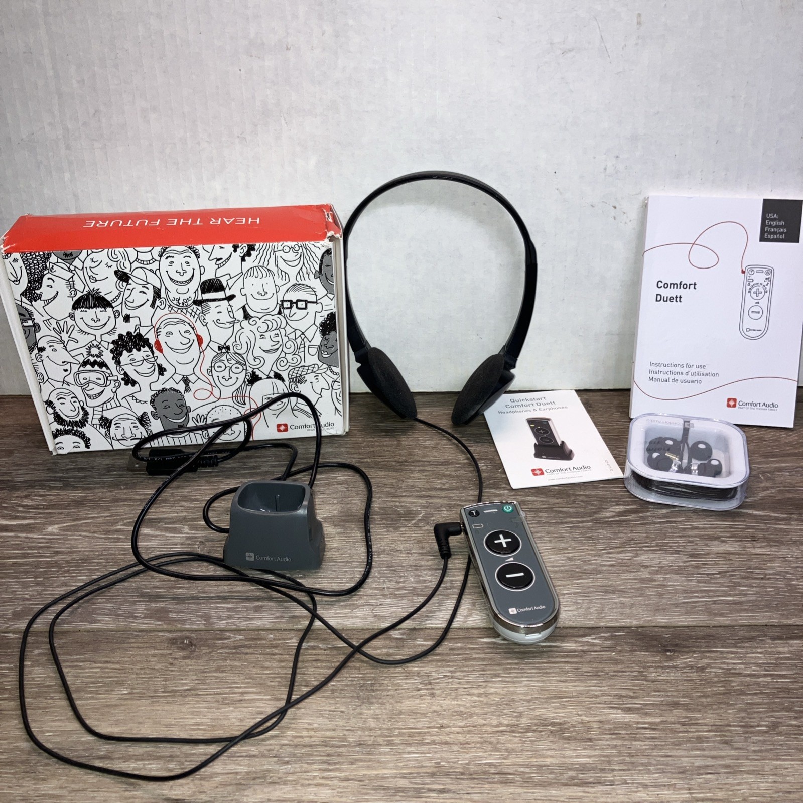 Comfort Audio Duett Personal Listener w/ Headphones & Earphones – Model 052-4110