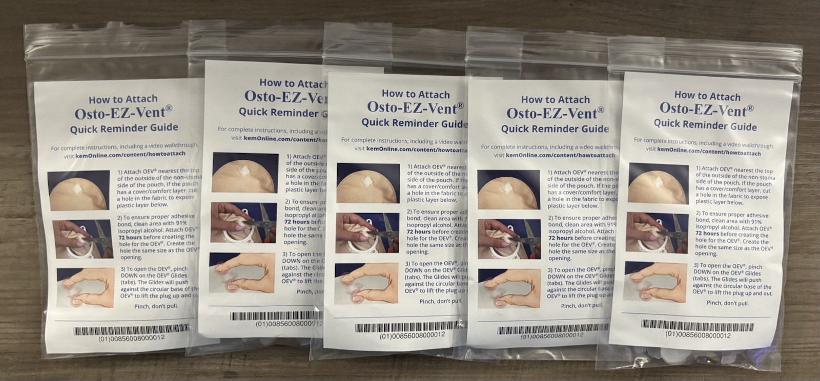 Lot Of 5 Kem Osto EZ Vent A4366 Ostomy Pouch Venting System 5 Pack Of 10 Vents