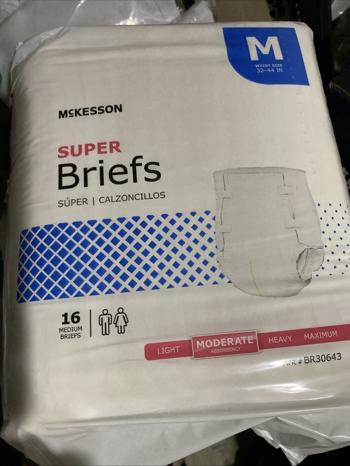 McKesson Super Moderate Absorbency Adult Disposable Cloth Brief Diapers M 16 Ct