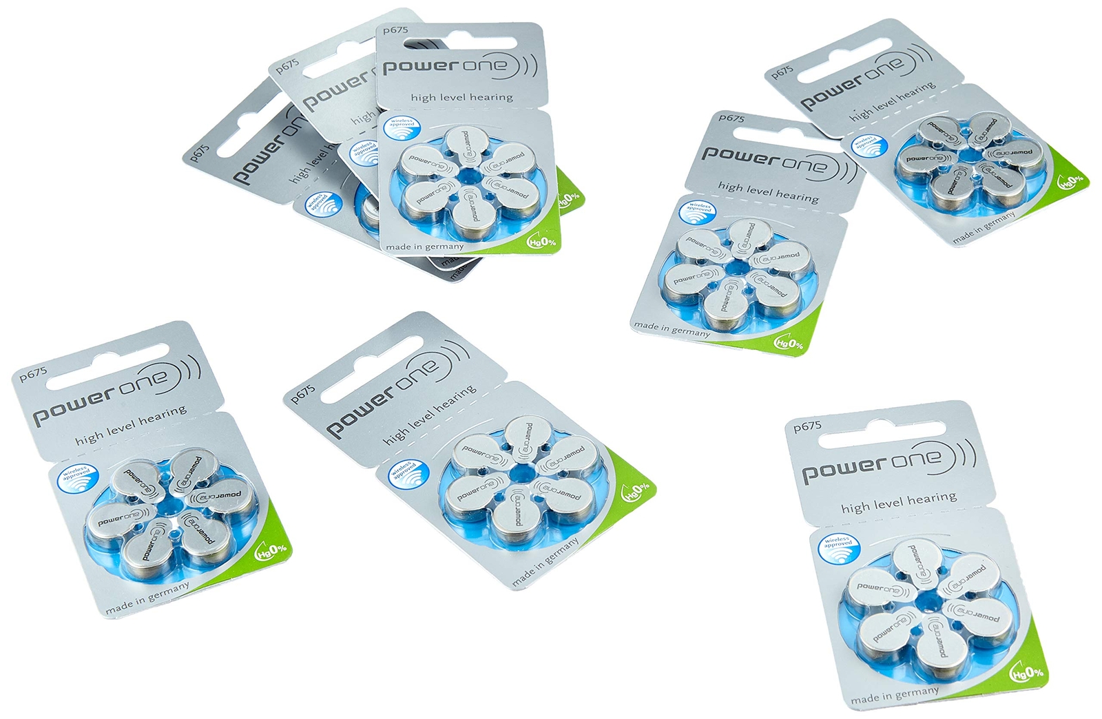 Varta Powerone P 675 Hearing Aid Batteries PR44 1.4V 650mAh Pack of 60