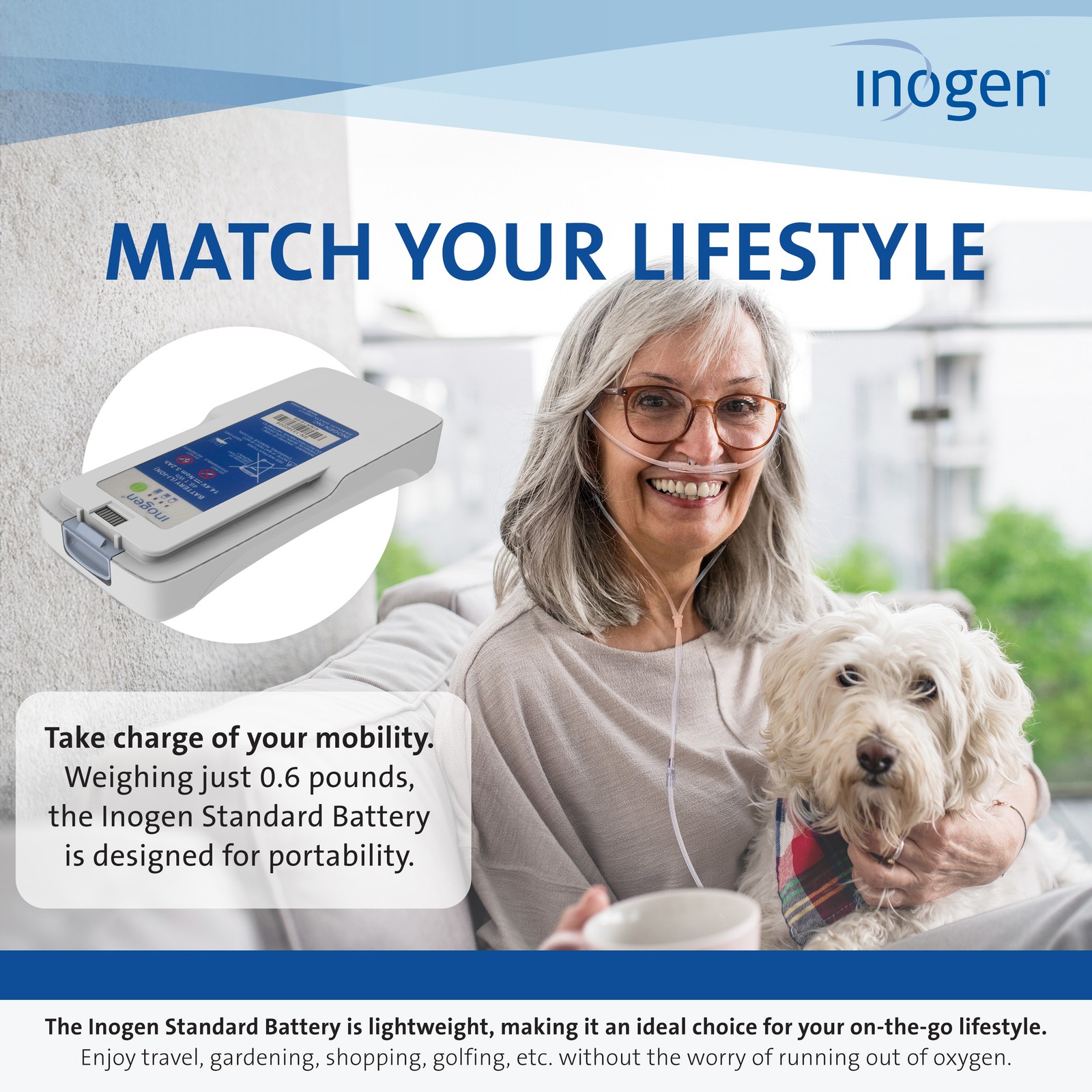 Inogen Standard (4-cell) Battery – for the Inogen Rove 4/Inogen One G4 – Up to 2