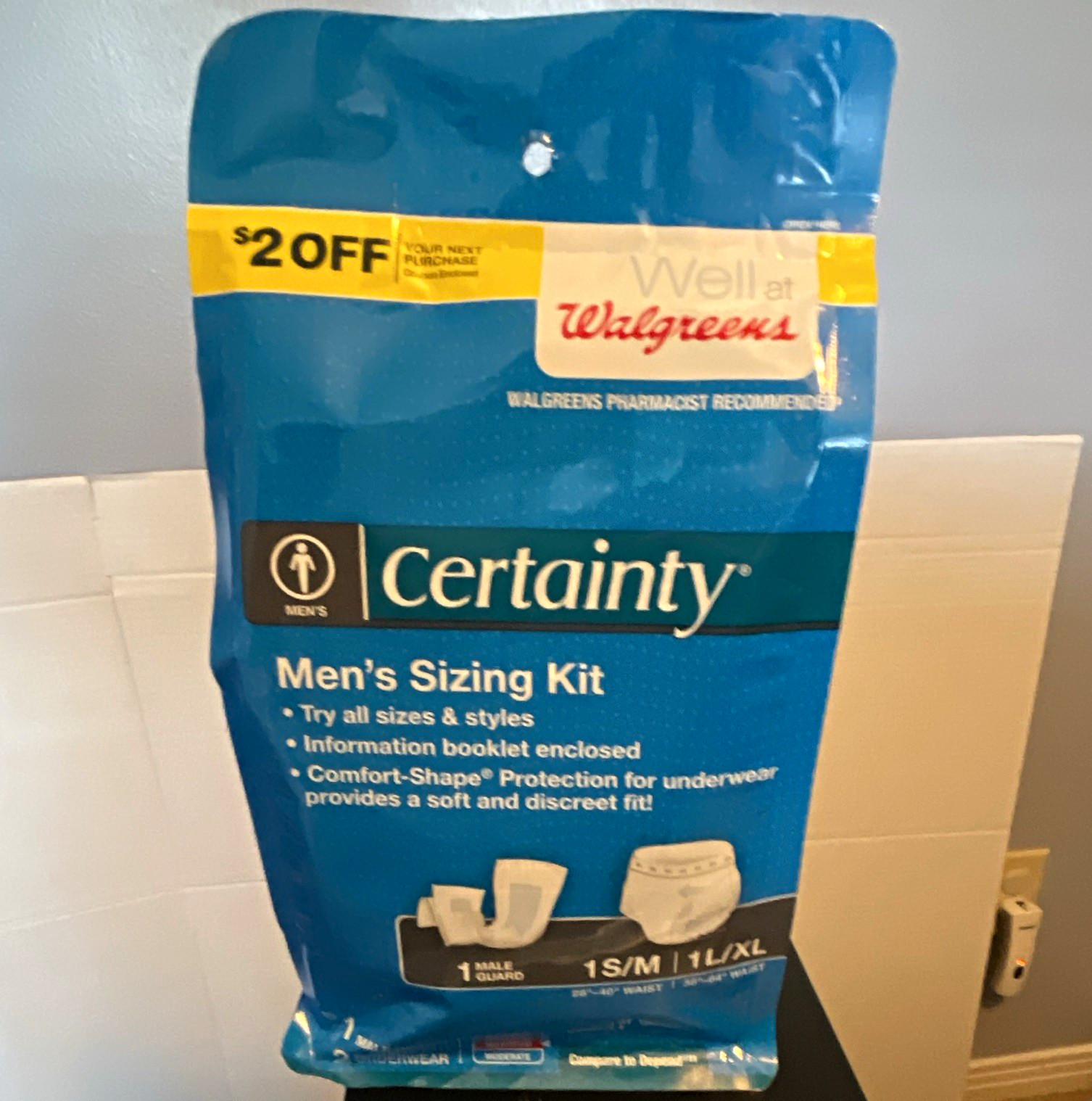 Walgreens Certainty Men’s Sizing Kit Maximum Absorbency 1 Guard S/M & L/XL