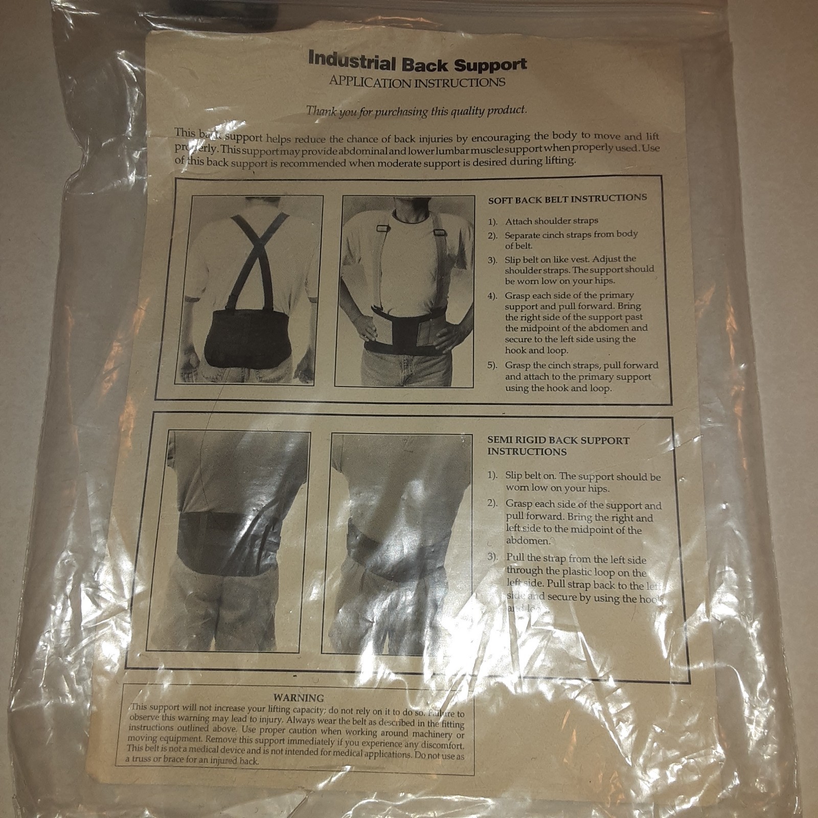 Industrial Back Lumbar Support 2XL W/Straps Navy BLUE T675 USA NEW