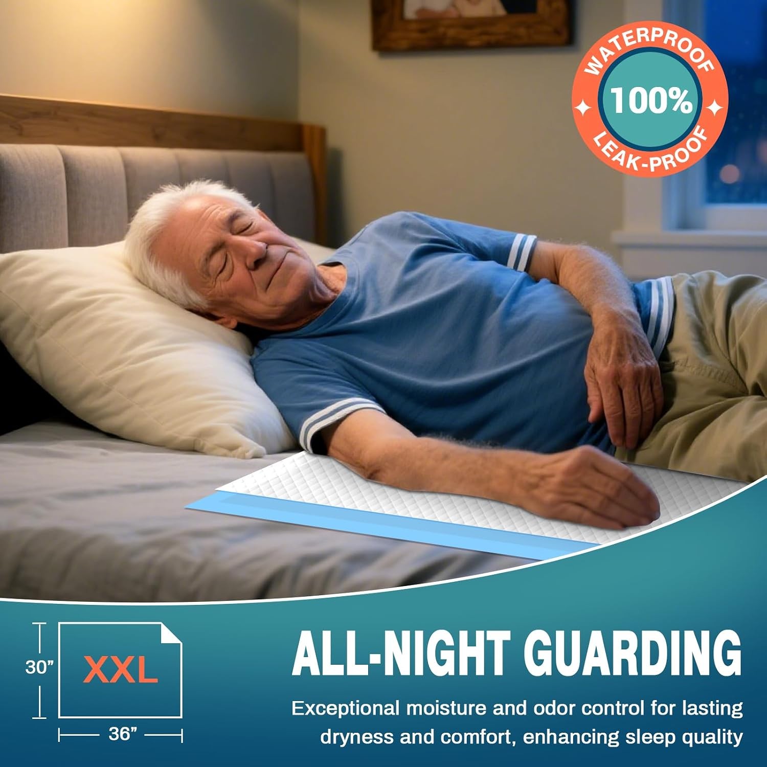 Disposable Bed Pads 30×36 Extra Large Super Absorbency 100 Count for Adults