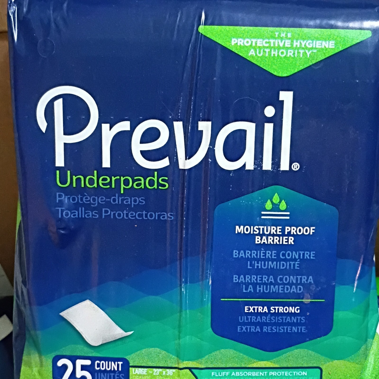 Prevail Underpads Large Extra Strong Moisture Proof 23×36 in 25 Ct UP-150/2