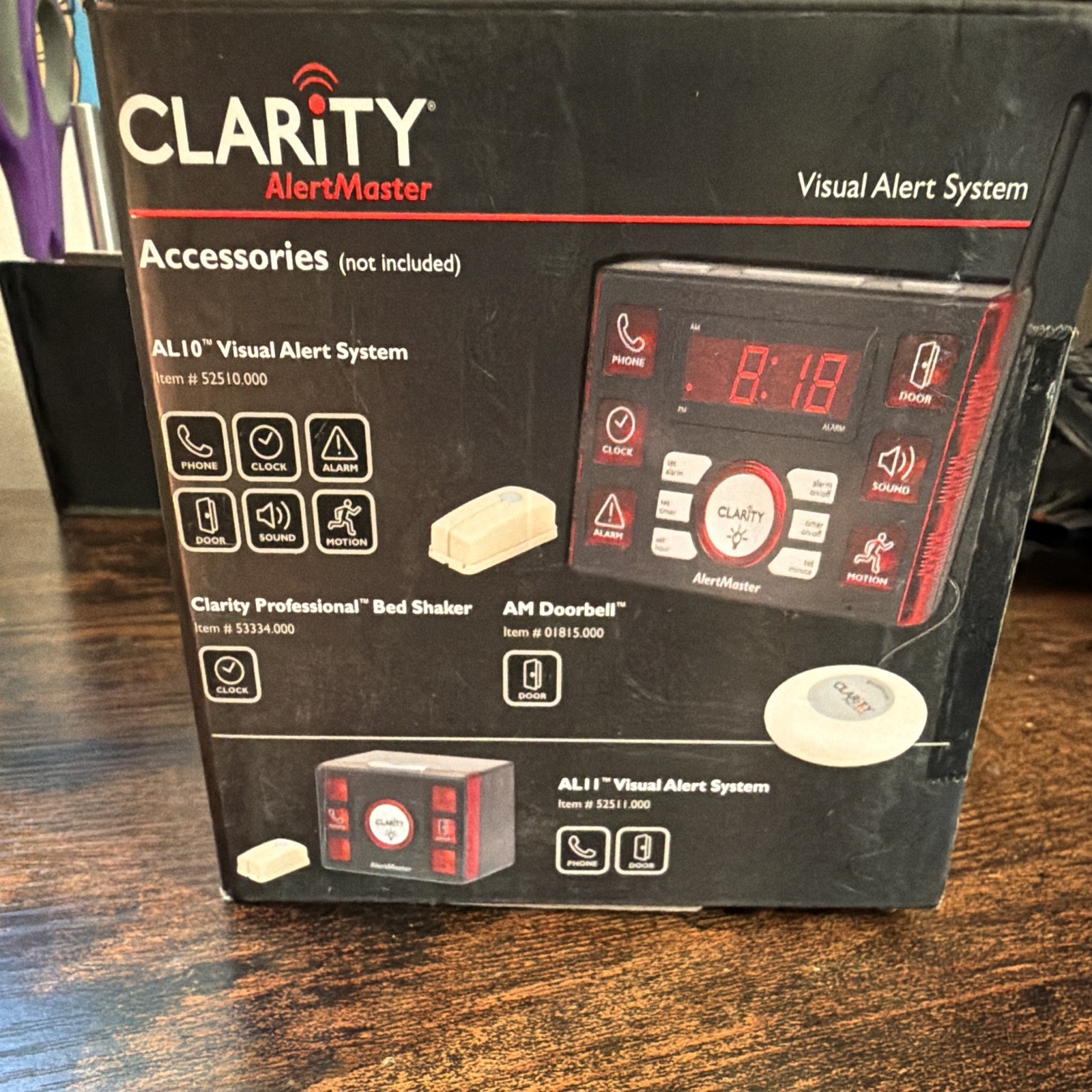 Clarity AlertMaster AL12 Wireless Visual Alert System – Black – NEW-OPEN BOX