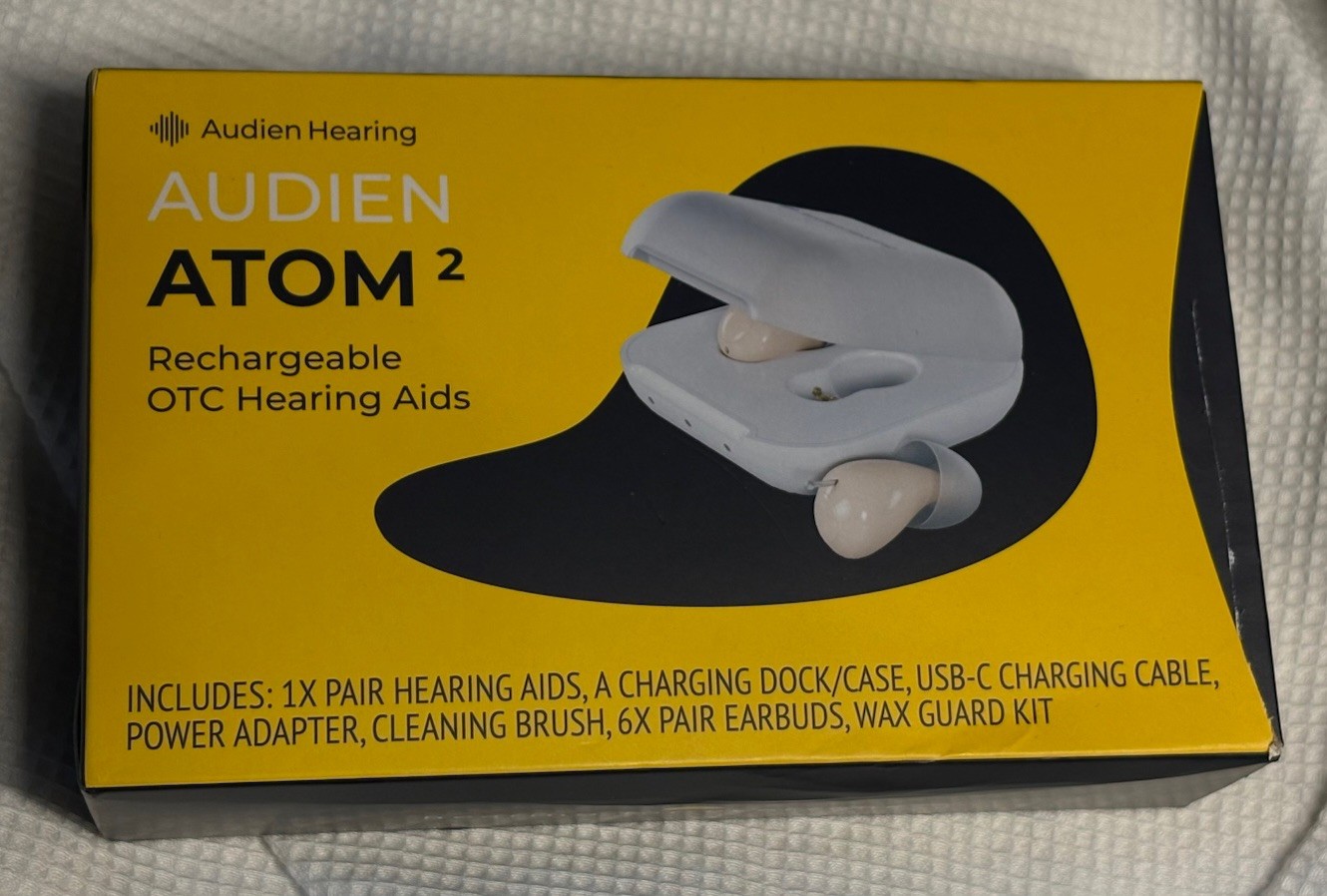 Audien ATOM 2 Wireless Rechargeable OTC Hearing Aids