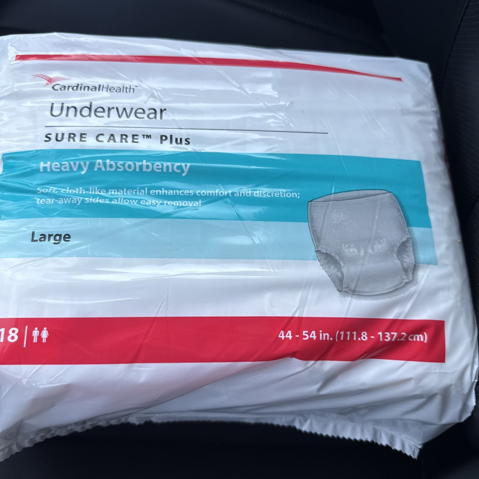 Cardinal Health Sure Care Plus Underwear 2×18 Large Case Of 36 Heavy Absorbency